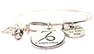 Capricorn Circle Expandable Bangle Bracelet Set