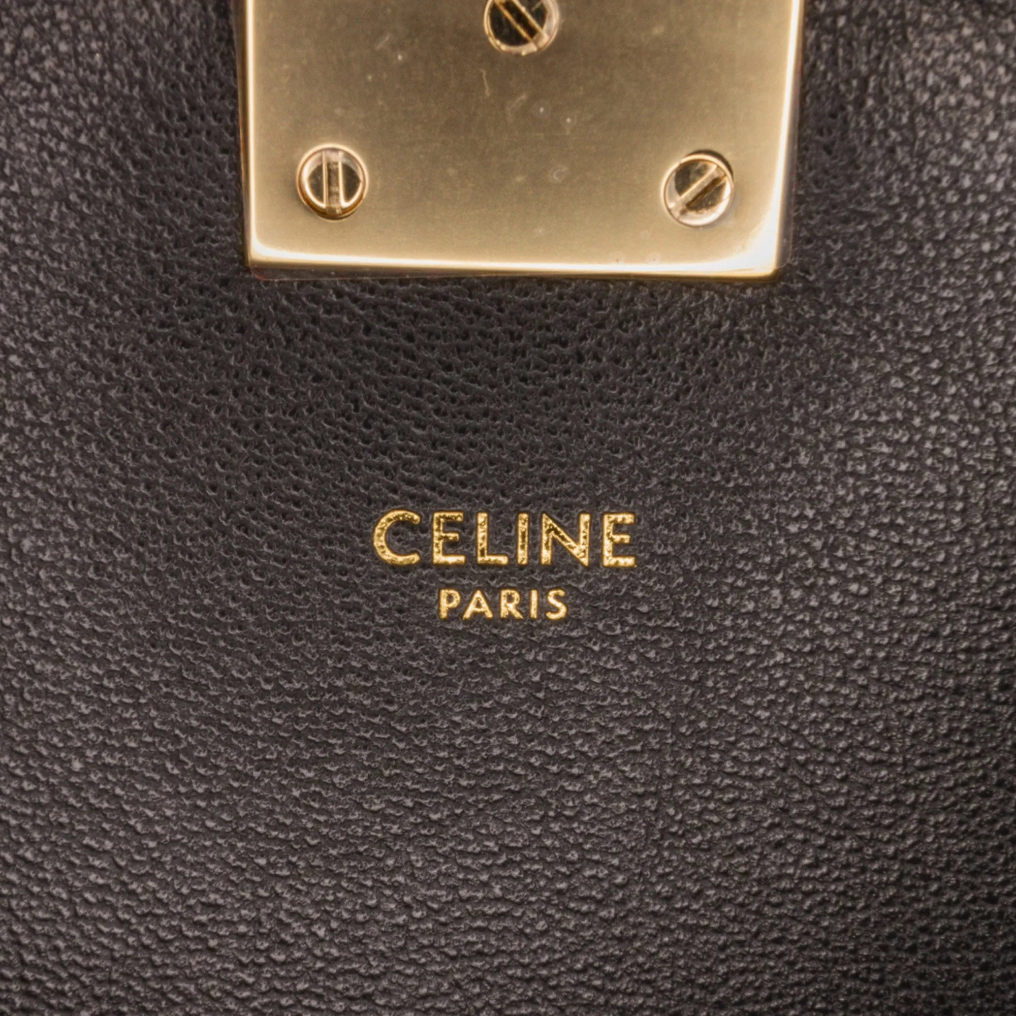 Celine C Shoulder Bag Medium Black Tweed