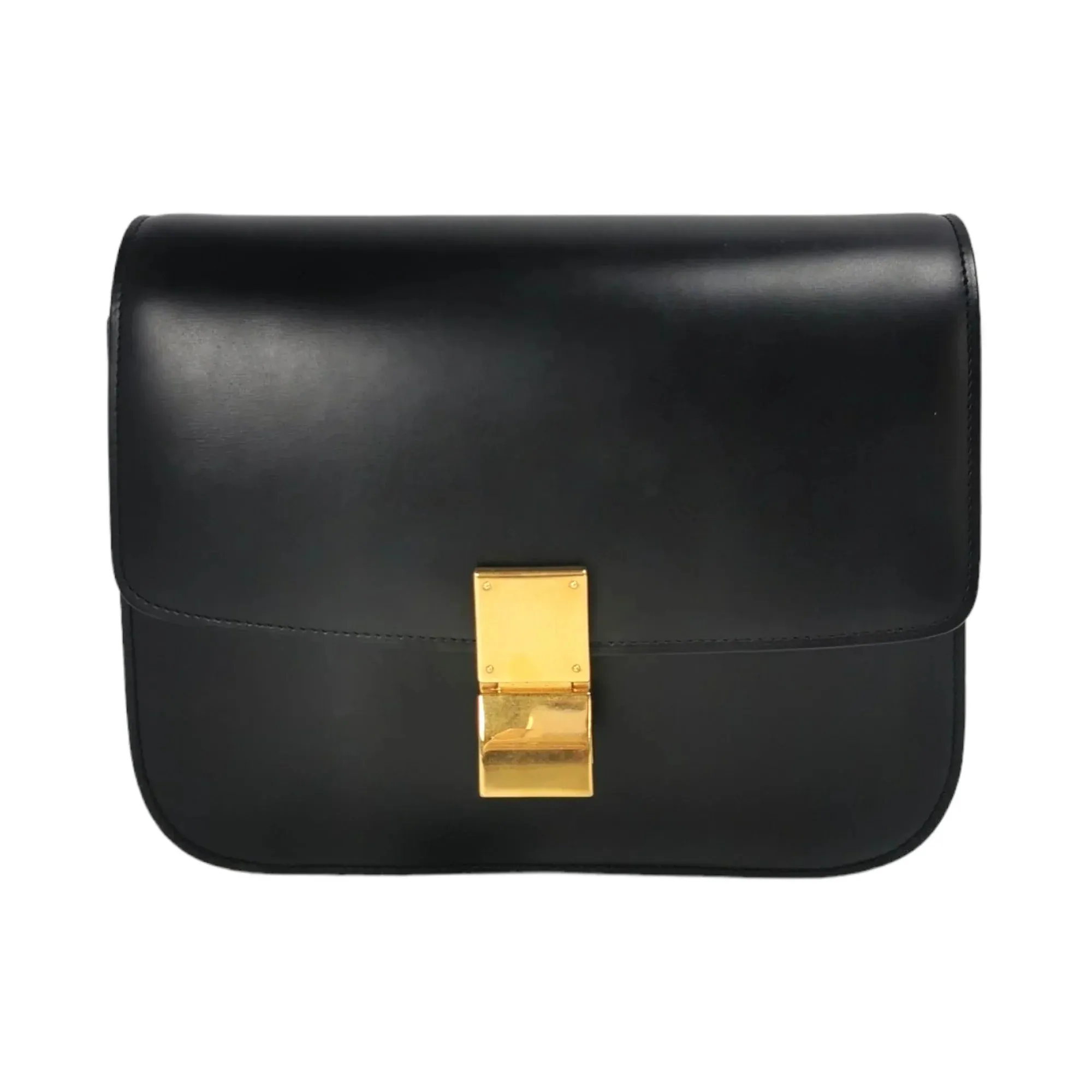 Celine Classic Box Medium Black Calfskin