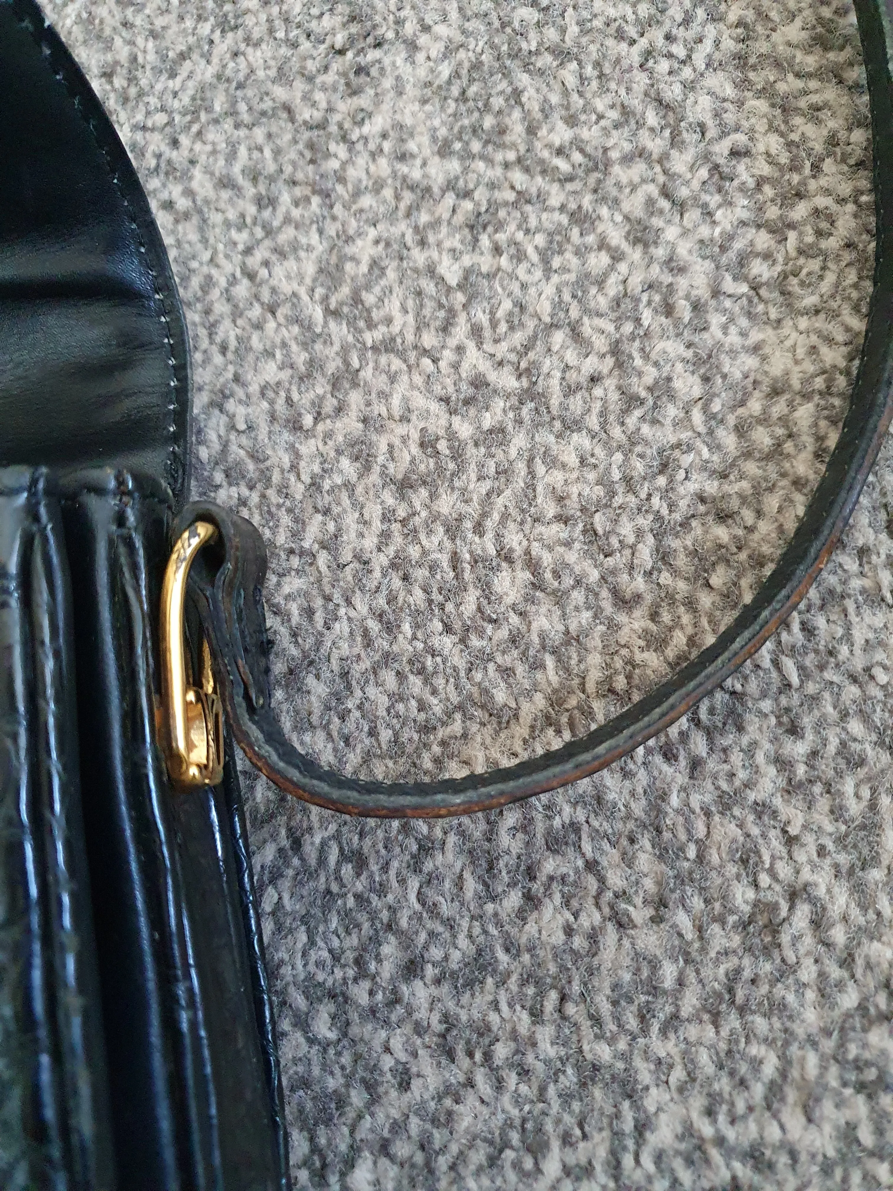 CELINE  triomphe vintage crocodile leather crossbody bag