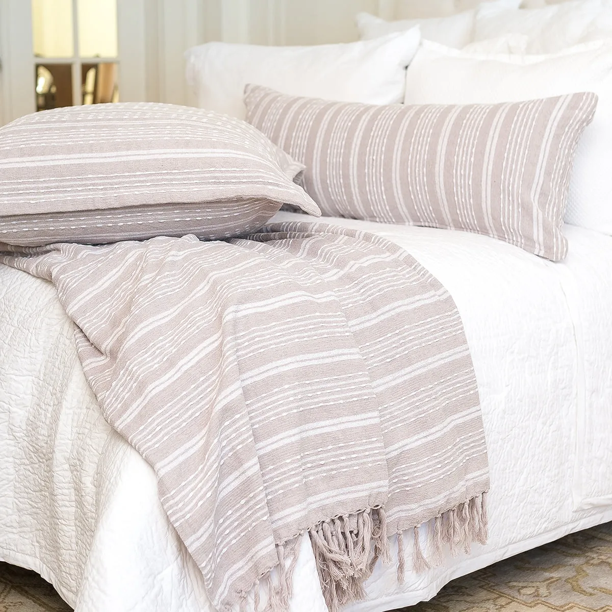 Chenille Stripe Natural Pillow