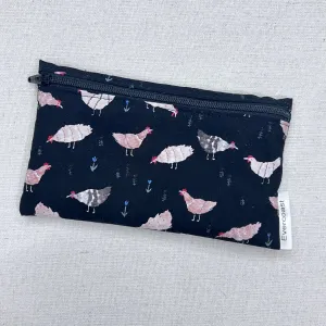 Chickens on Black Reusable Snack Bag