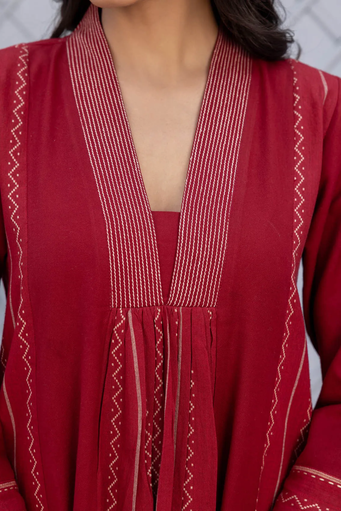 Chilli Red Handloom Kurta