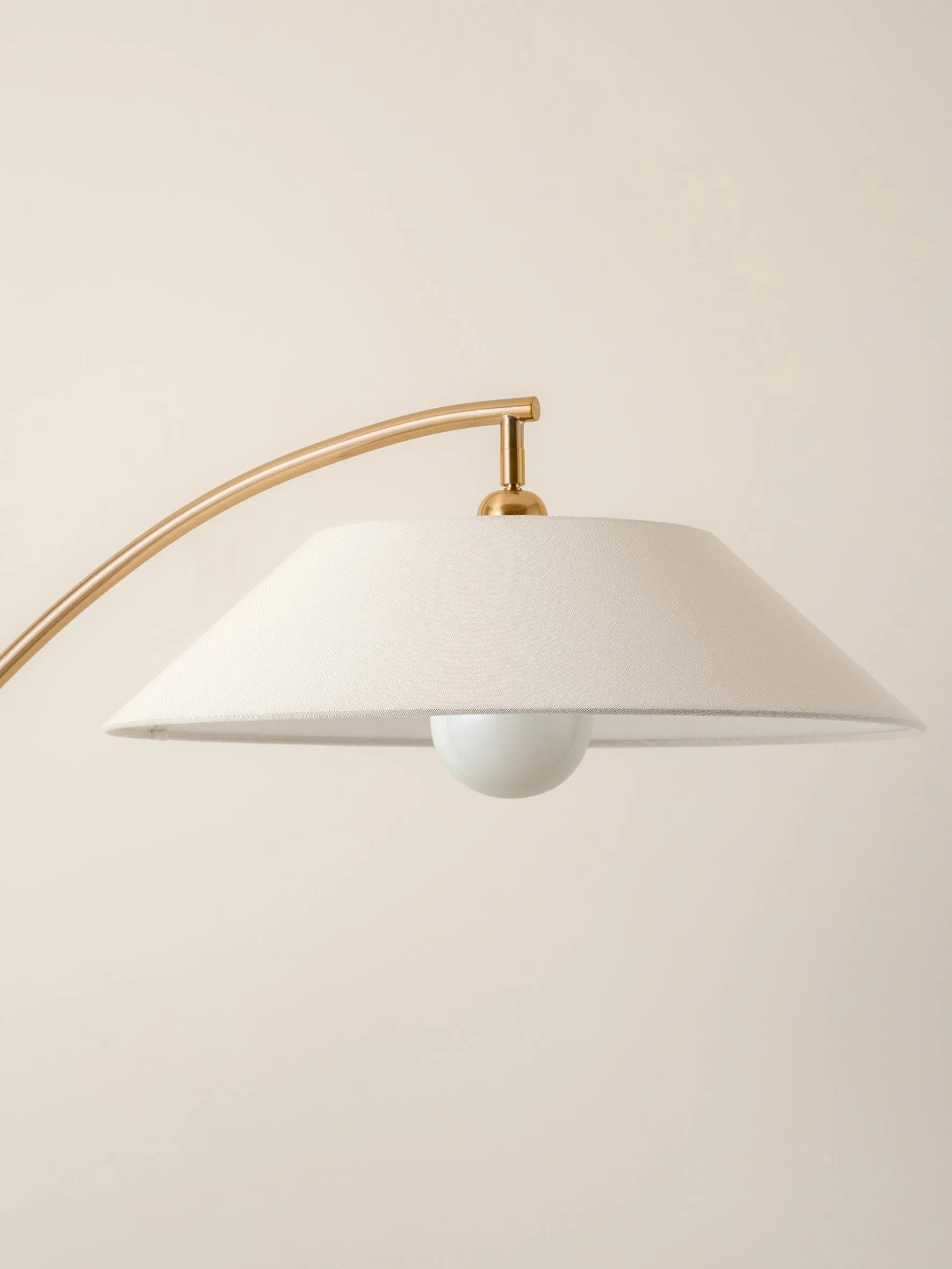 Circo - 1 light arc brass and natural linen floor lamp