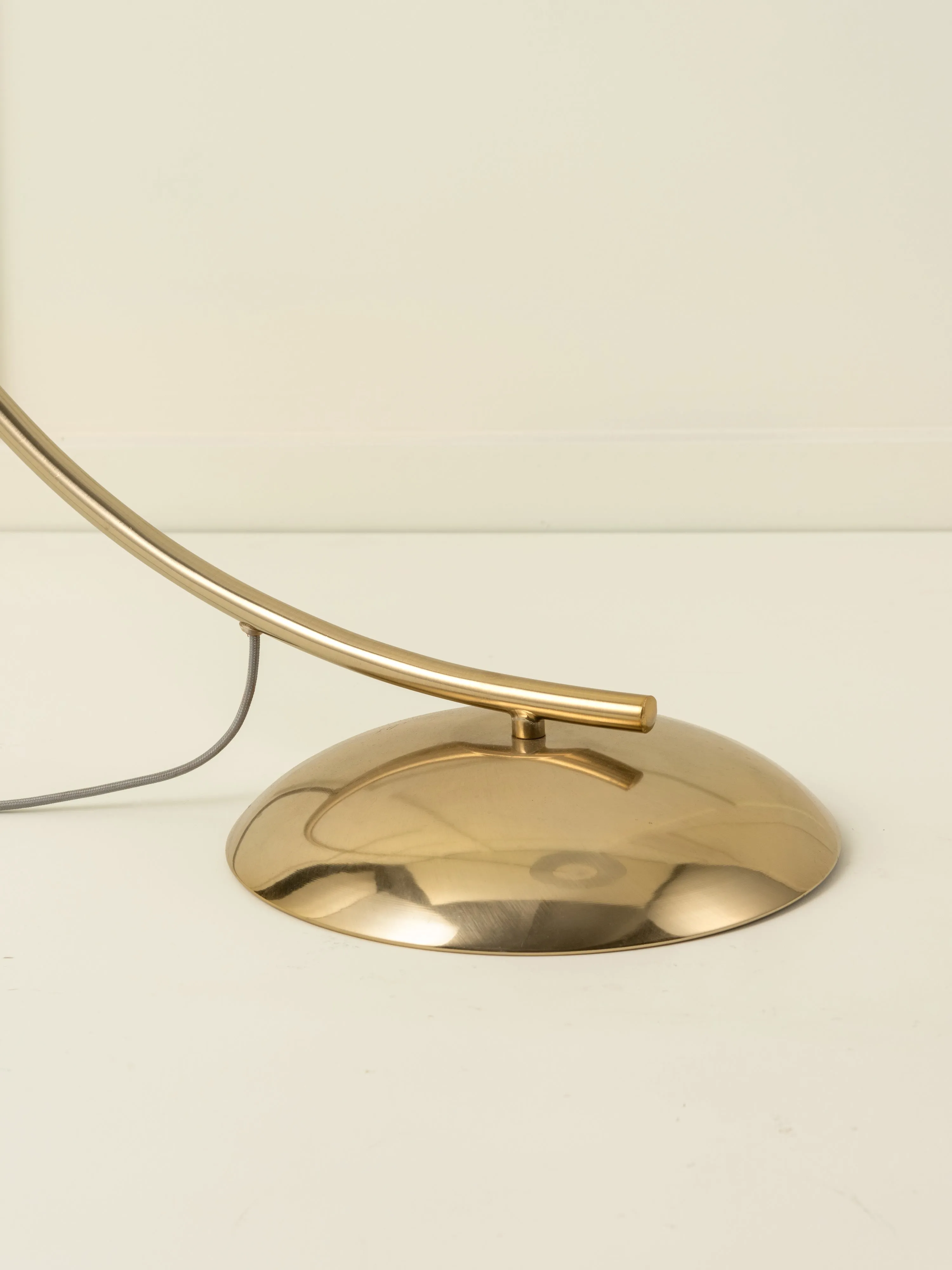 Circo - 1 light arc brass and natural linen floor lamp