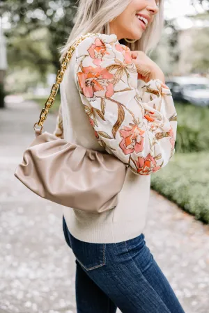 Class Is In Taupe Brown Chain Purse