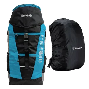 Climber 45 5 Ltr Rucksack with Rain Cover - Black/Blue