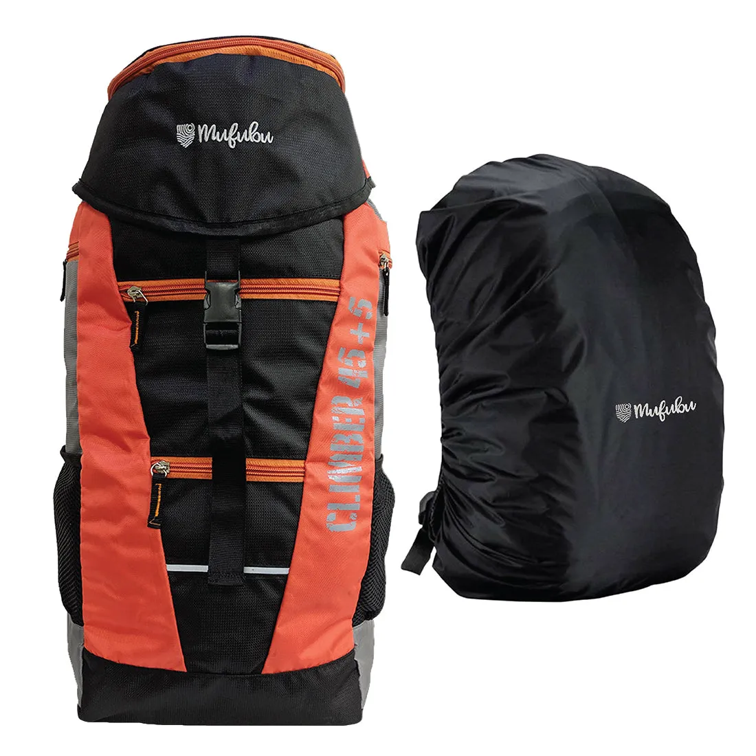 Climber 45 5 Ltr Rucksack with Rain Cover - Black/Orange