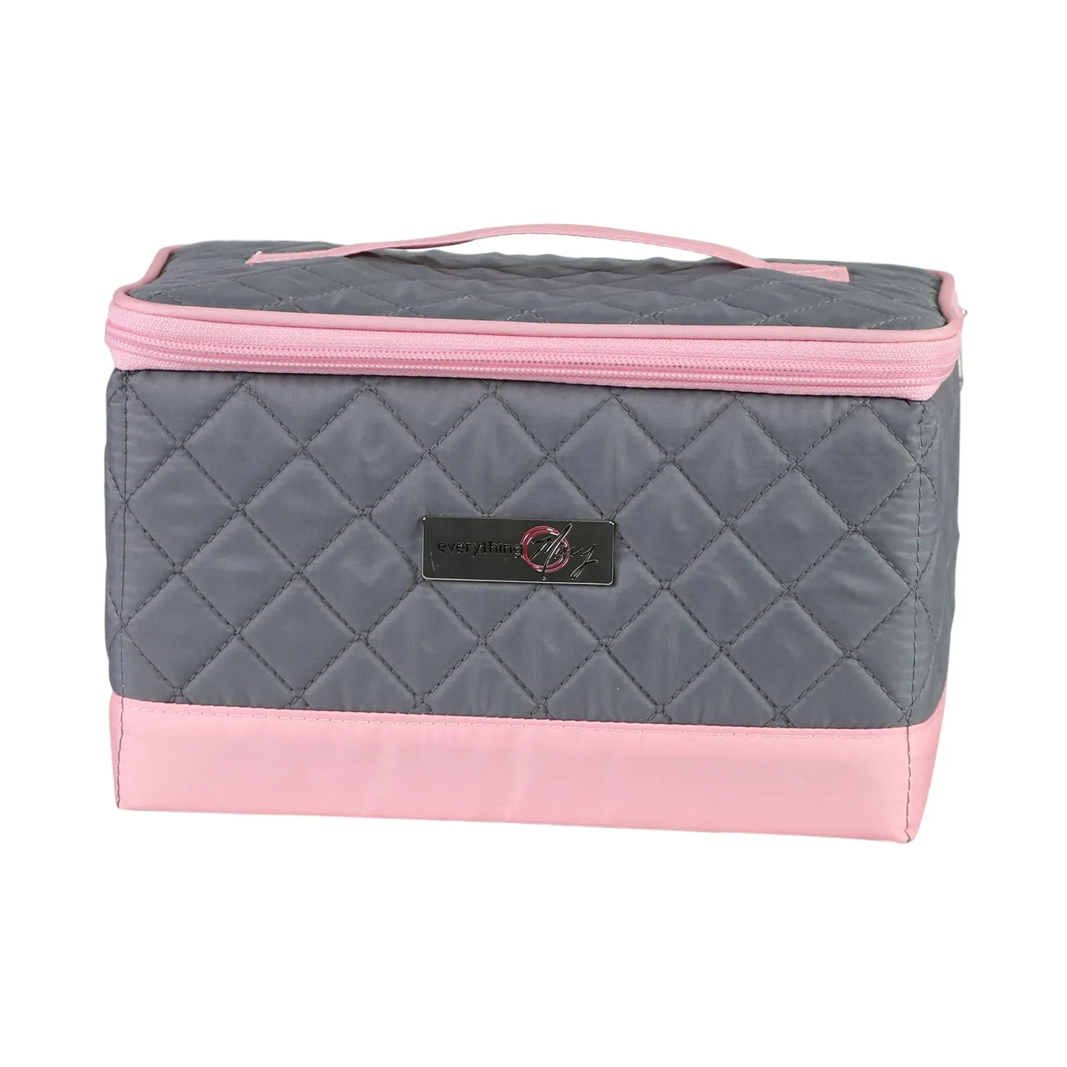 Collapsible Sewing Kit Organizer Box, Pink & Grey