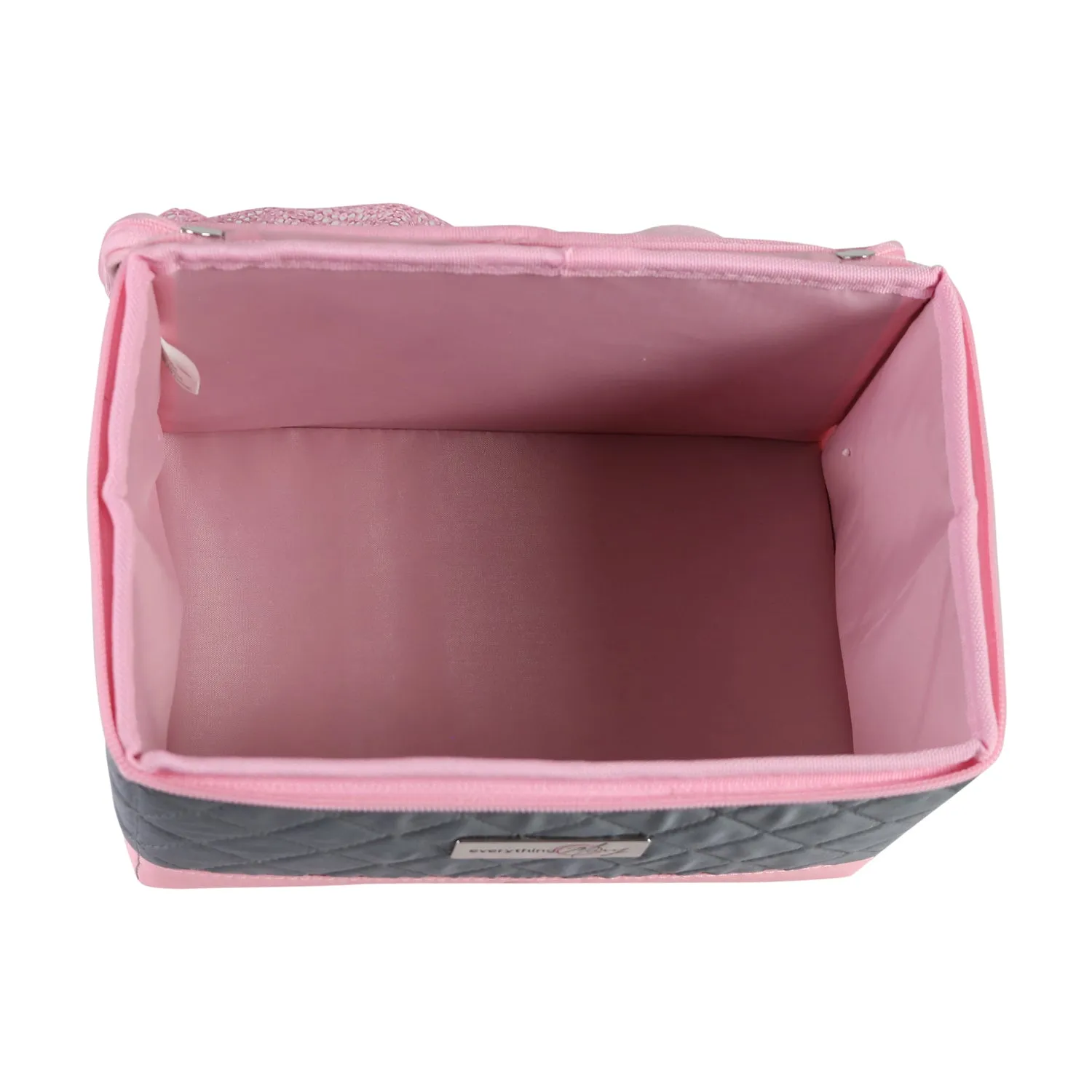 Collapsible Sewing Kit Organizer Box, Pink & Grey