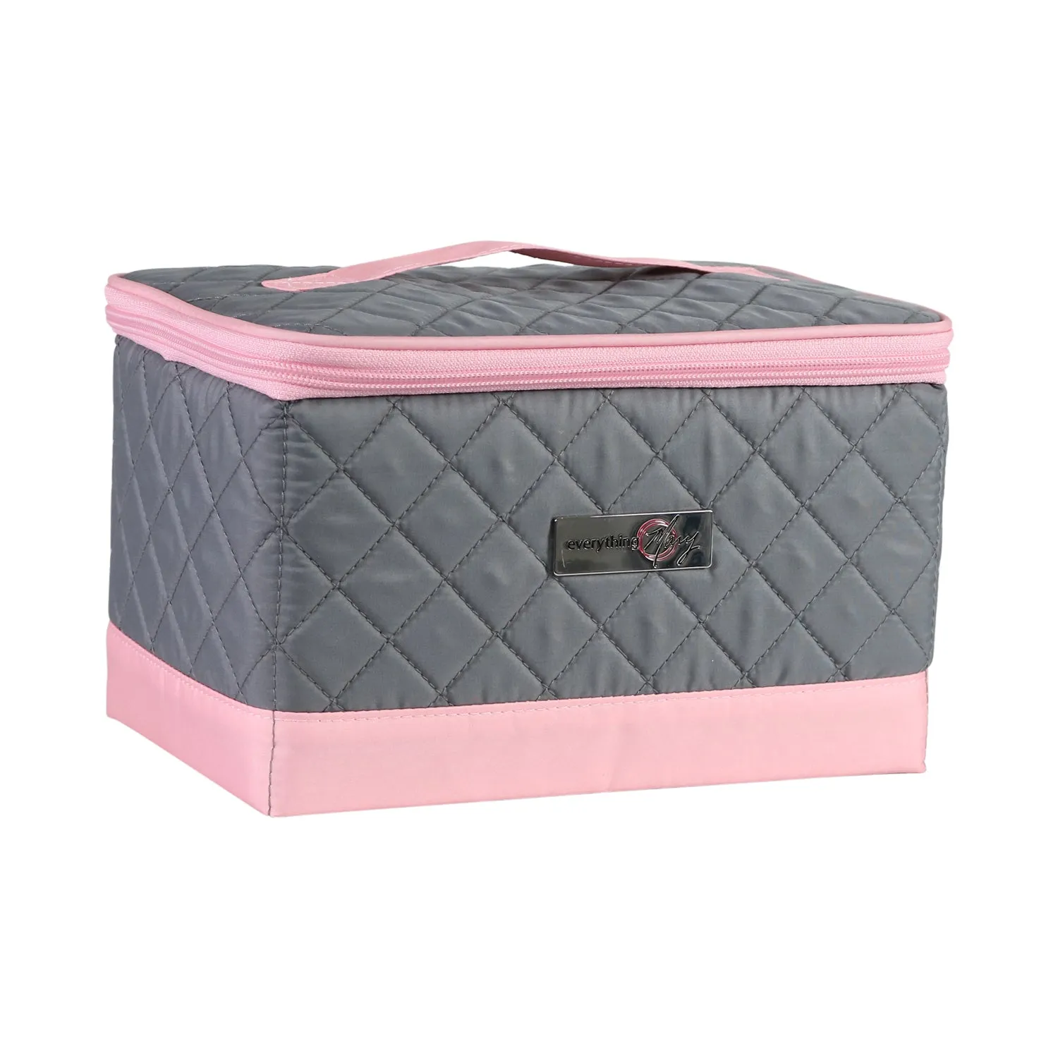 Collapsible Sewing Kit Organizer Box, Pink & Grey