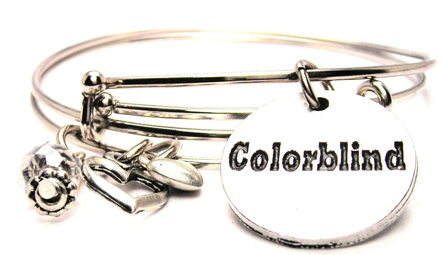 Colorblind Circle Expandable Bangle Bracelet Set