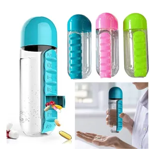 Combine Daily Pill Box Organizer with Water Bottle 20oz/600ml