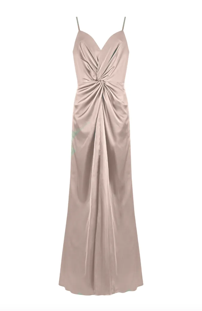 Cora Bridesmaid Dress In Champagne Satin