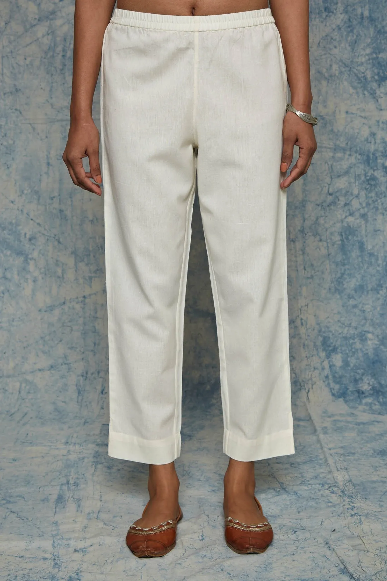 Cream Narrow Leg Trouser