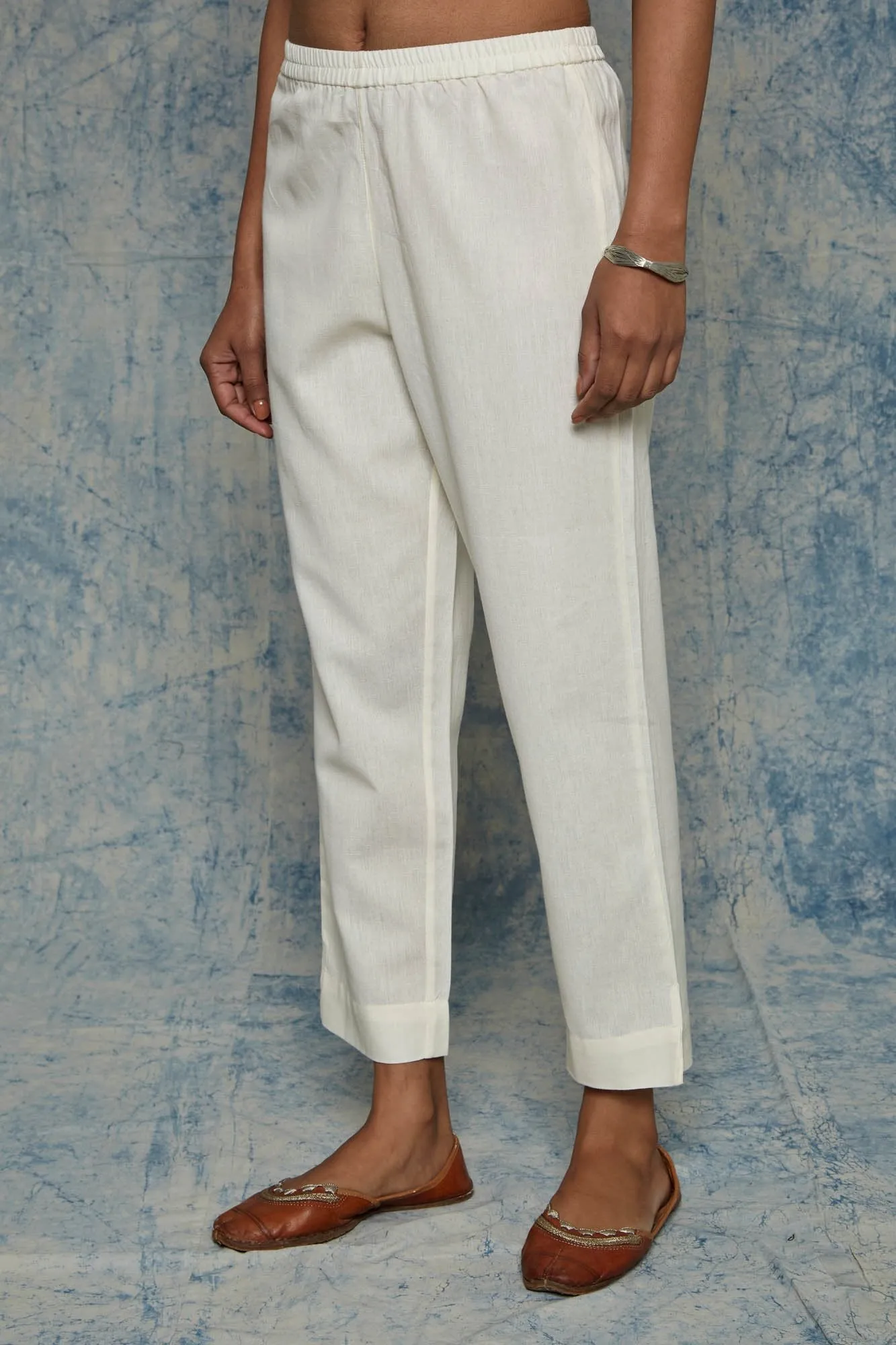 Cream Narrow Leg Trouser