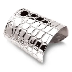 Croc Belly Cuff in Silver