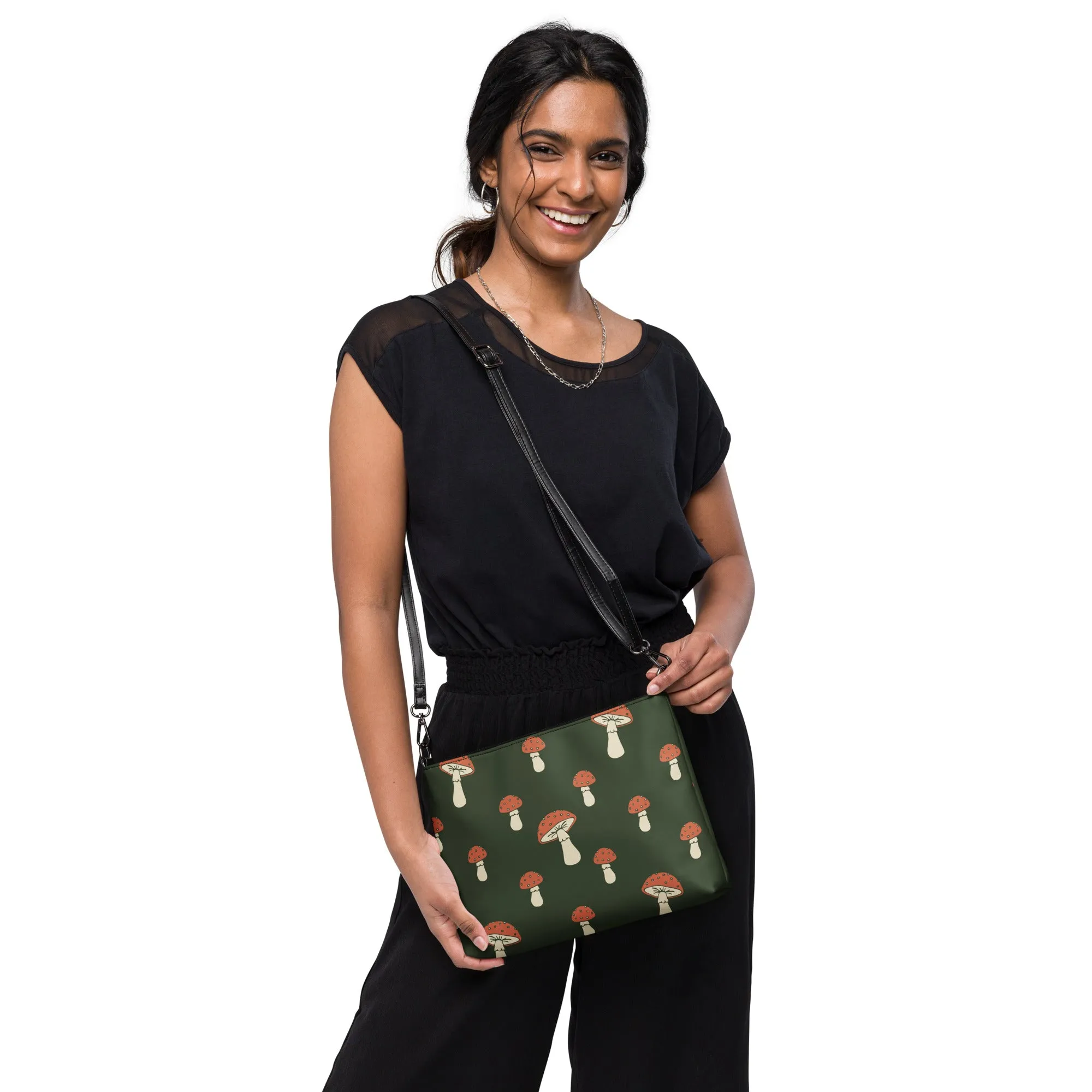 Crossbody Bag Cottage Mushrooms | Green