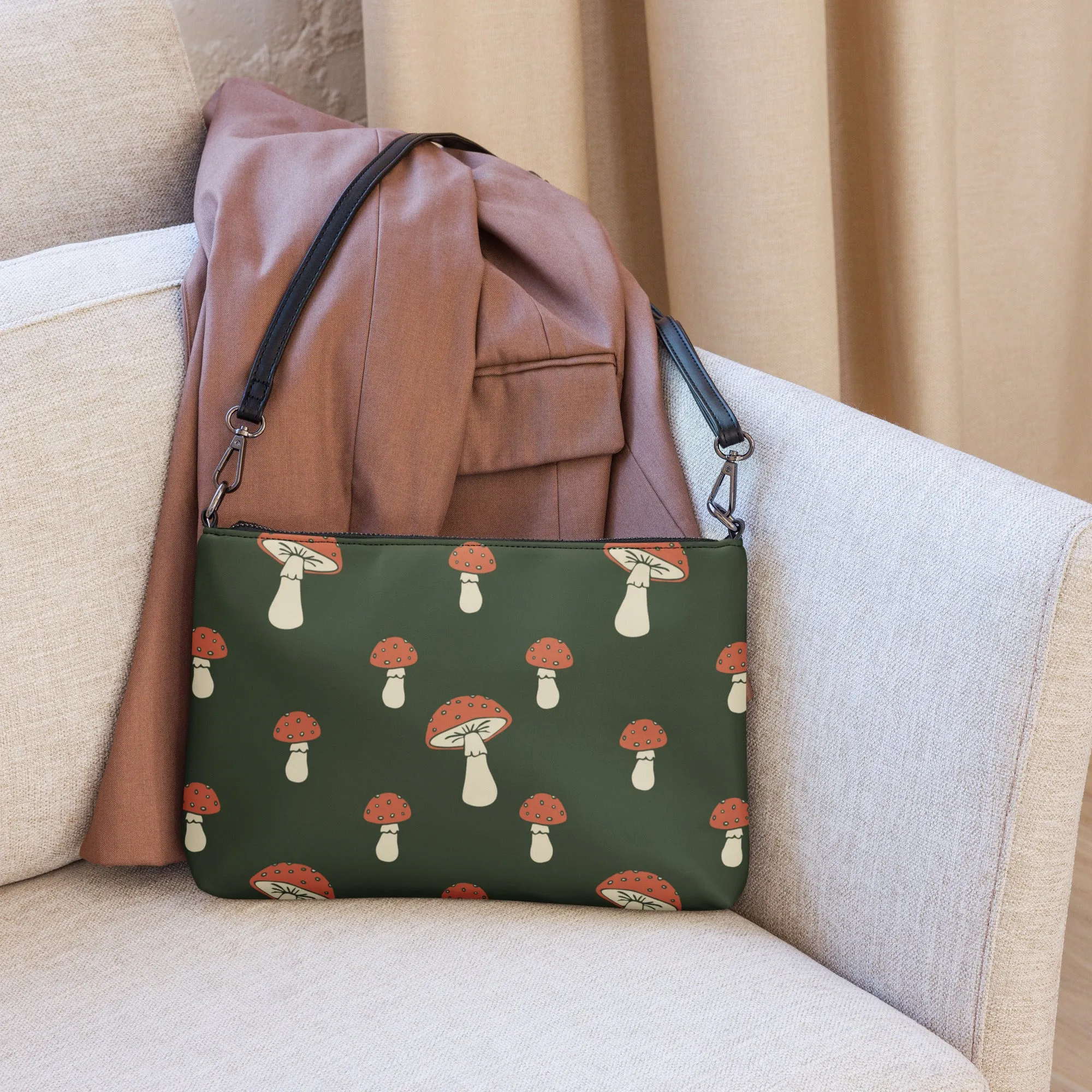 Crossbody Bag Cottage Mushrooms | Green