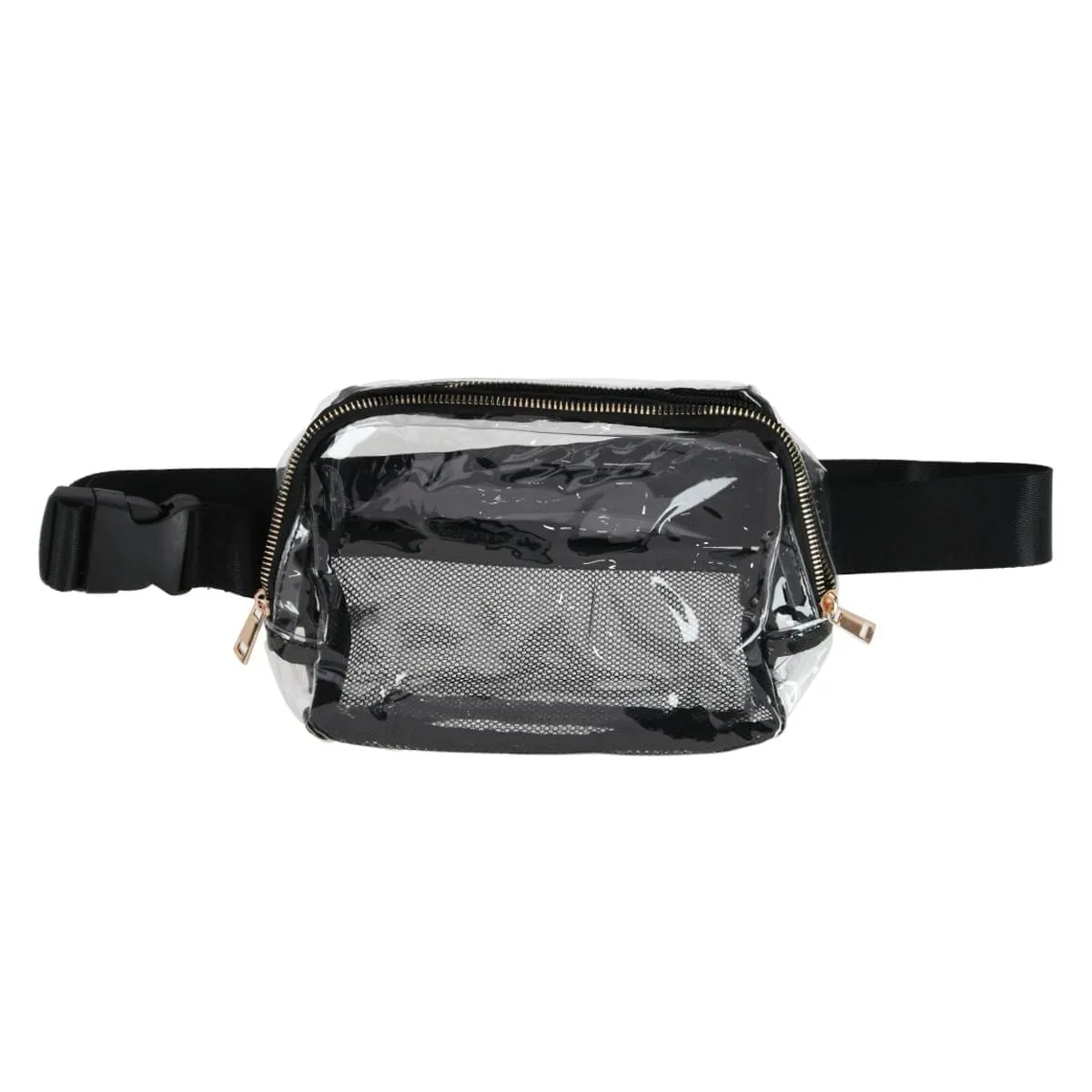 CTM® Unisex Stadium Approved Clear Belt Bag with Mesh Pockets