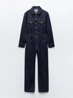 Dark denim jumpsuit