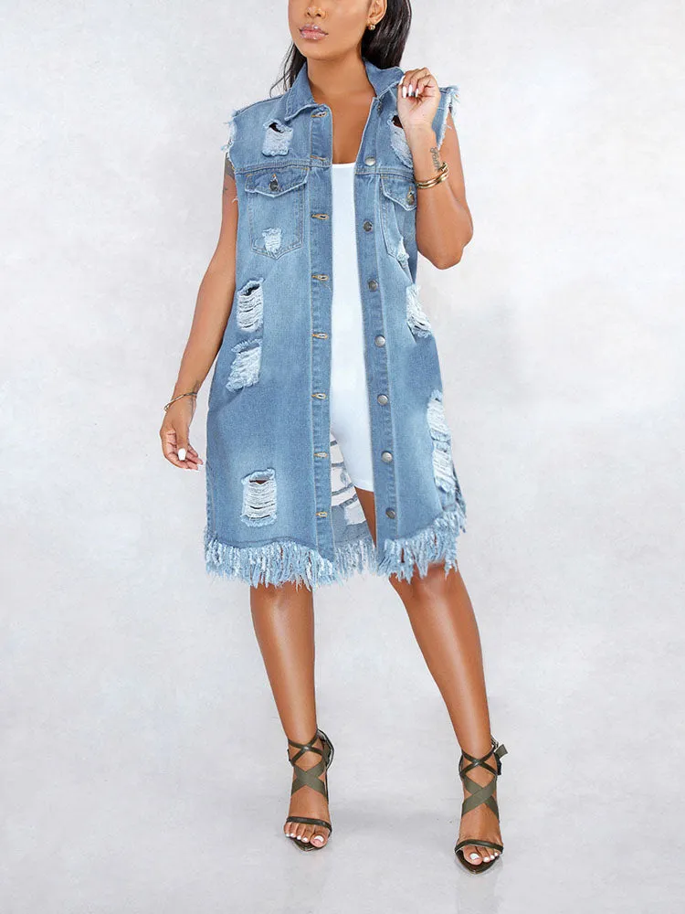 Denim Ripped Graceful Hole Short Jeans