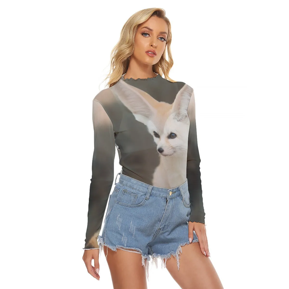 Desert Fox All-Over Print Women's Mesh T-shirt