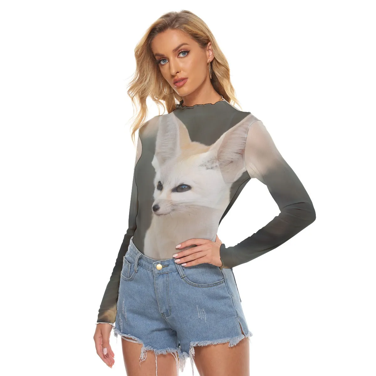 Desert Fox All-Over Print Women's Mesh T-shirt