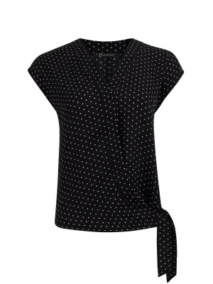 Dot-Print Wrap Shirt