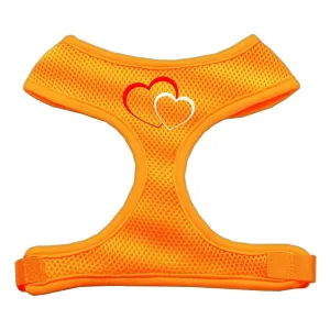 Double Heart Design Soft Mesh Harnesses Orange Large