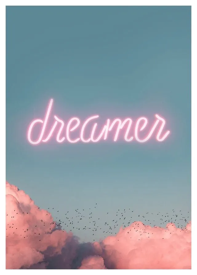 Dreamer Clouds Neon Print