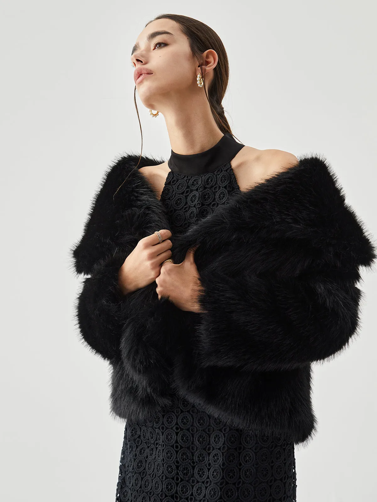 Elegant Fuzzy Graceful Faux Fur Coat