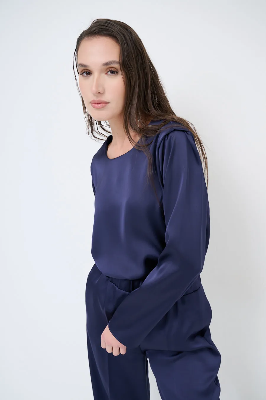 Elegant satin blouse wholesale