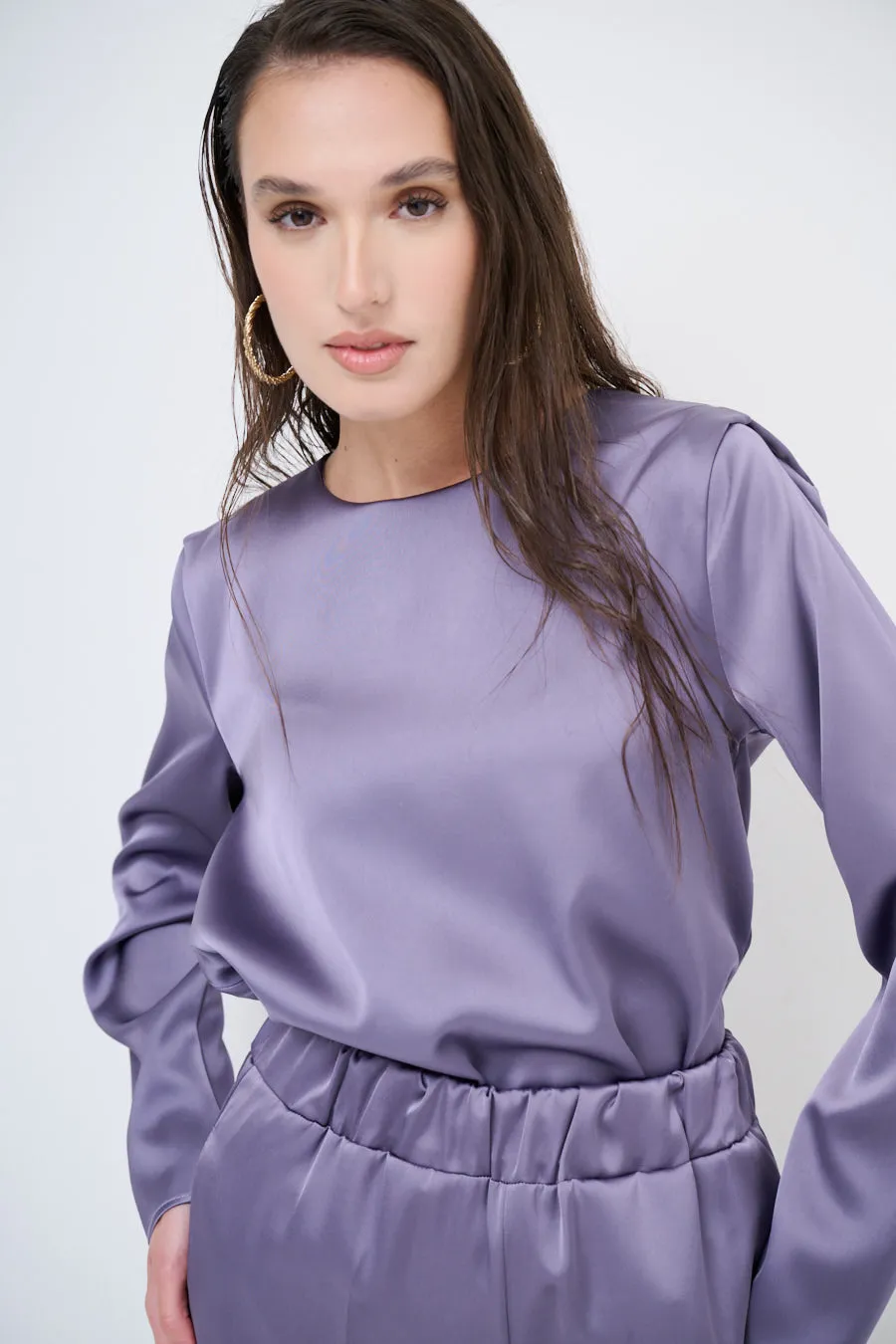 Elegant satin blouse wholesale