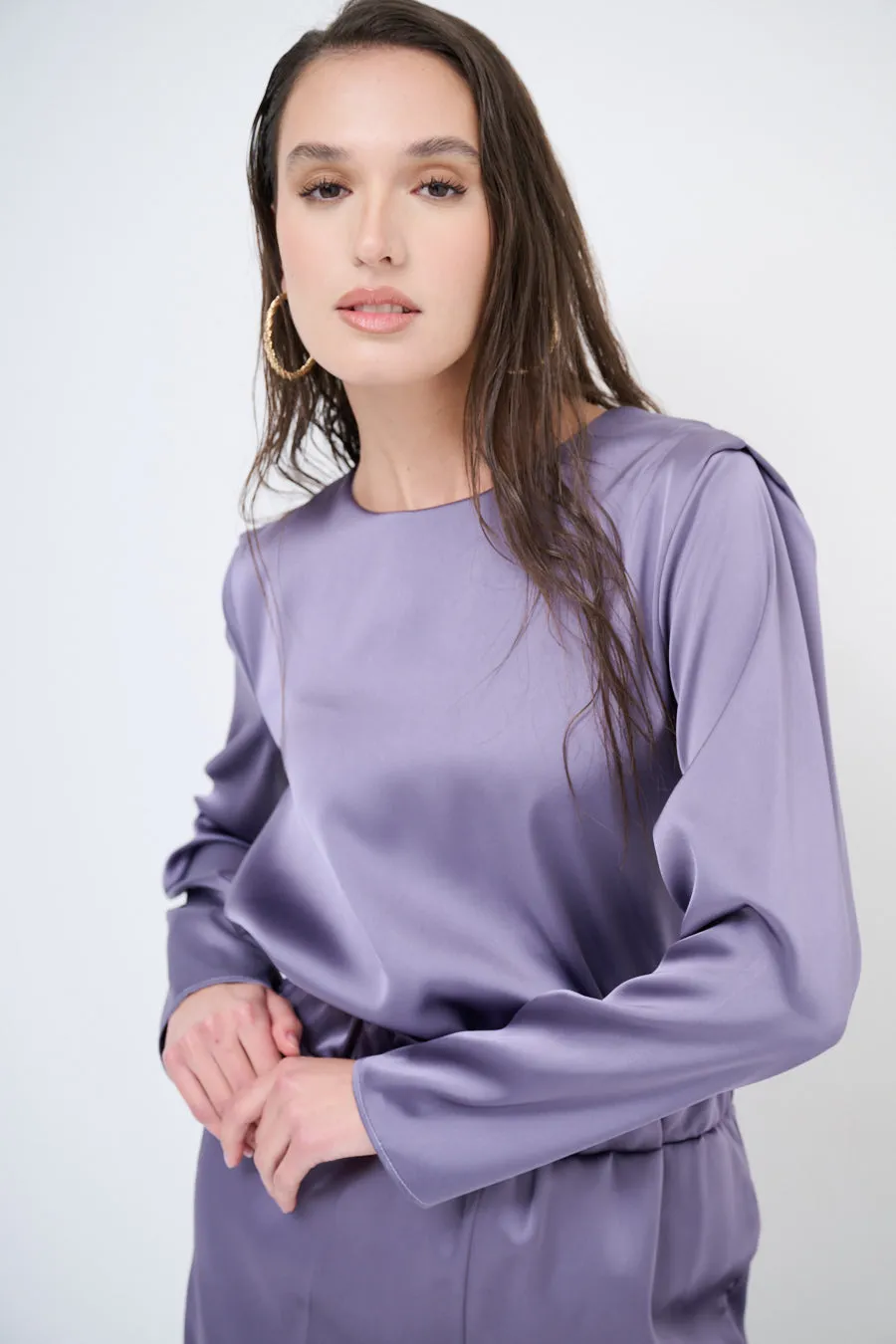 Elegant satin blouse wholesale