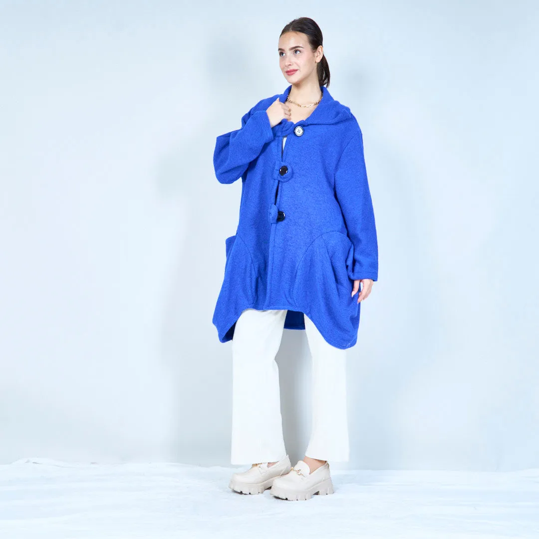 Elegant toggle-button knit coat wholesale