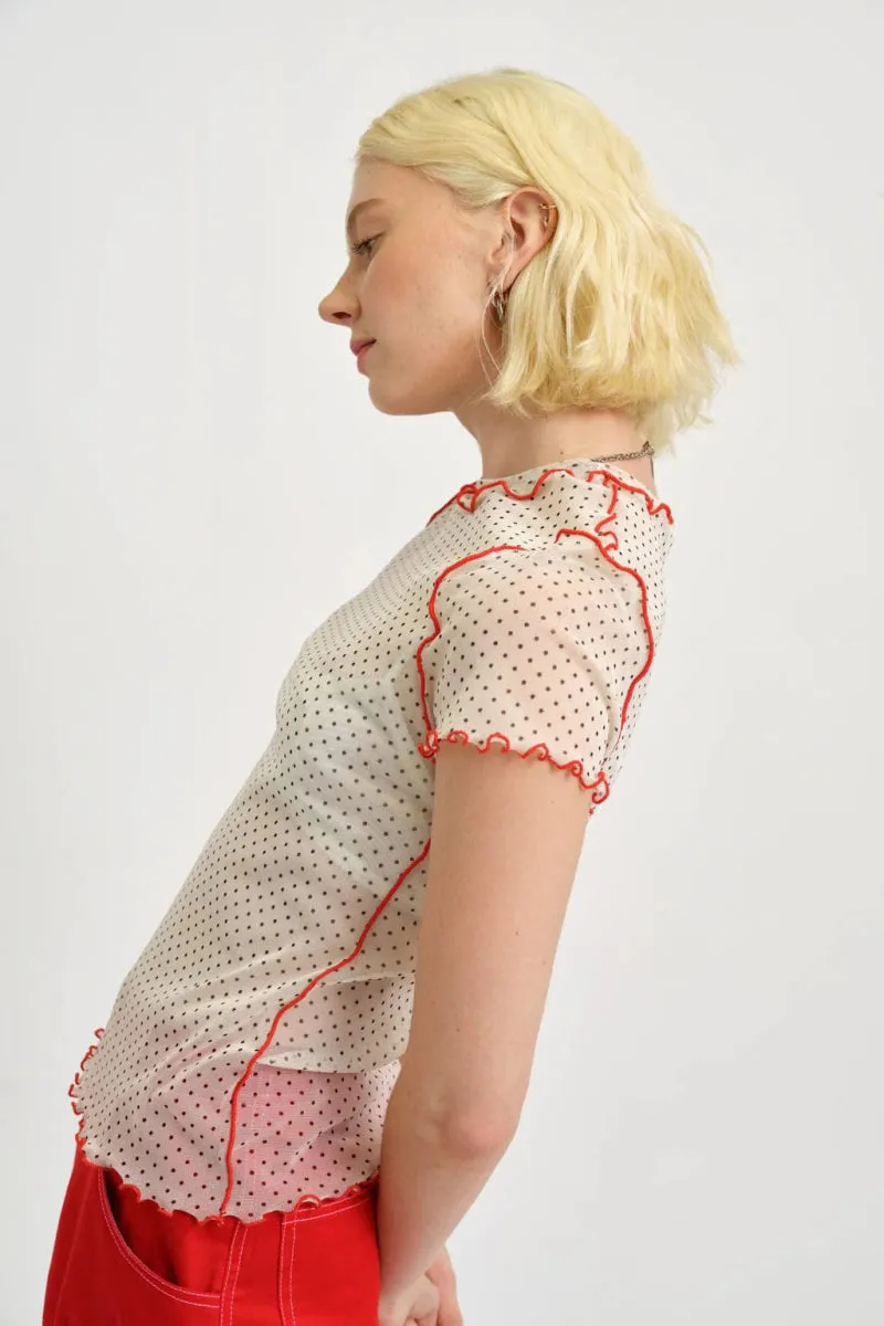 Eliza Faulkner Remy Tee (Cream Polkadot Mesh)