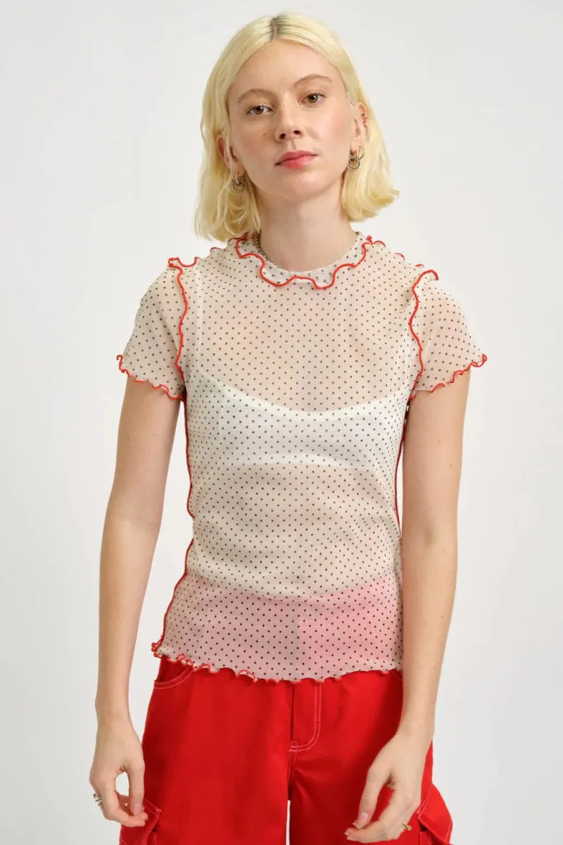 Eliza Faulkner Remy Tee (Cream Polkadot Mesh)