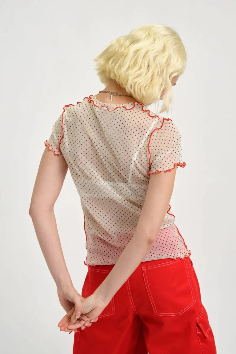 Eliza Faulkner Remy Tee (Cream Polkadot Mesh)