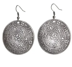 Engraved Disc Earrings