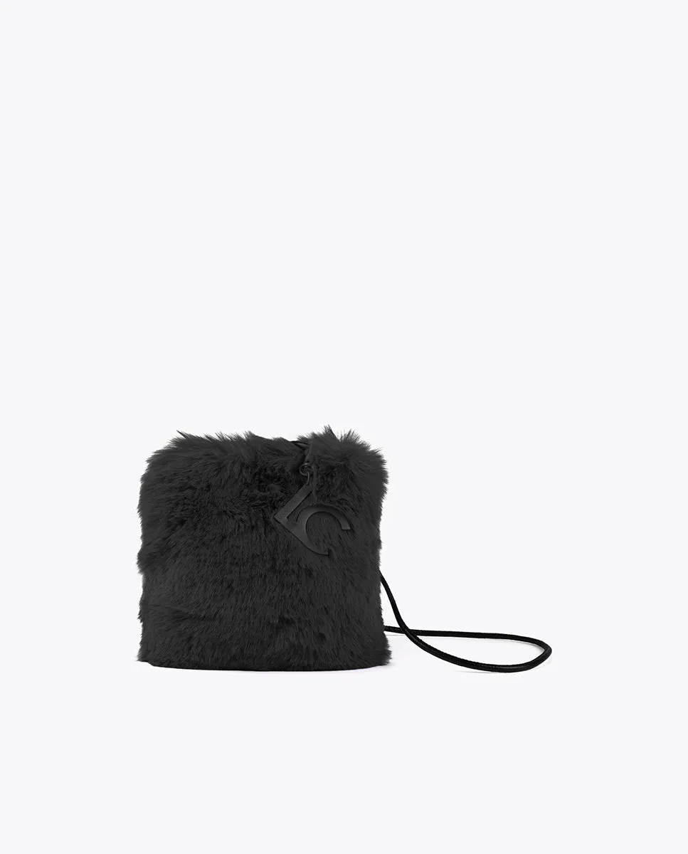 Faux fur crossbody bag