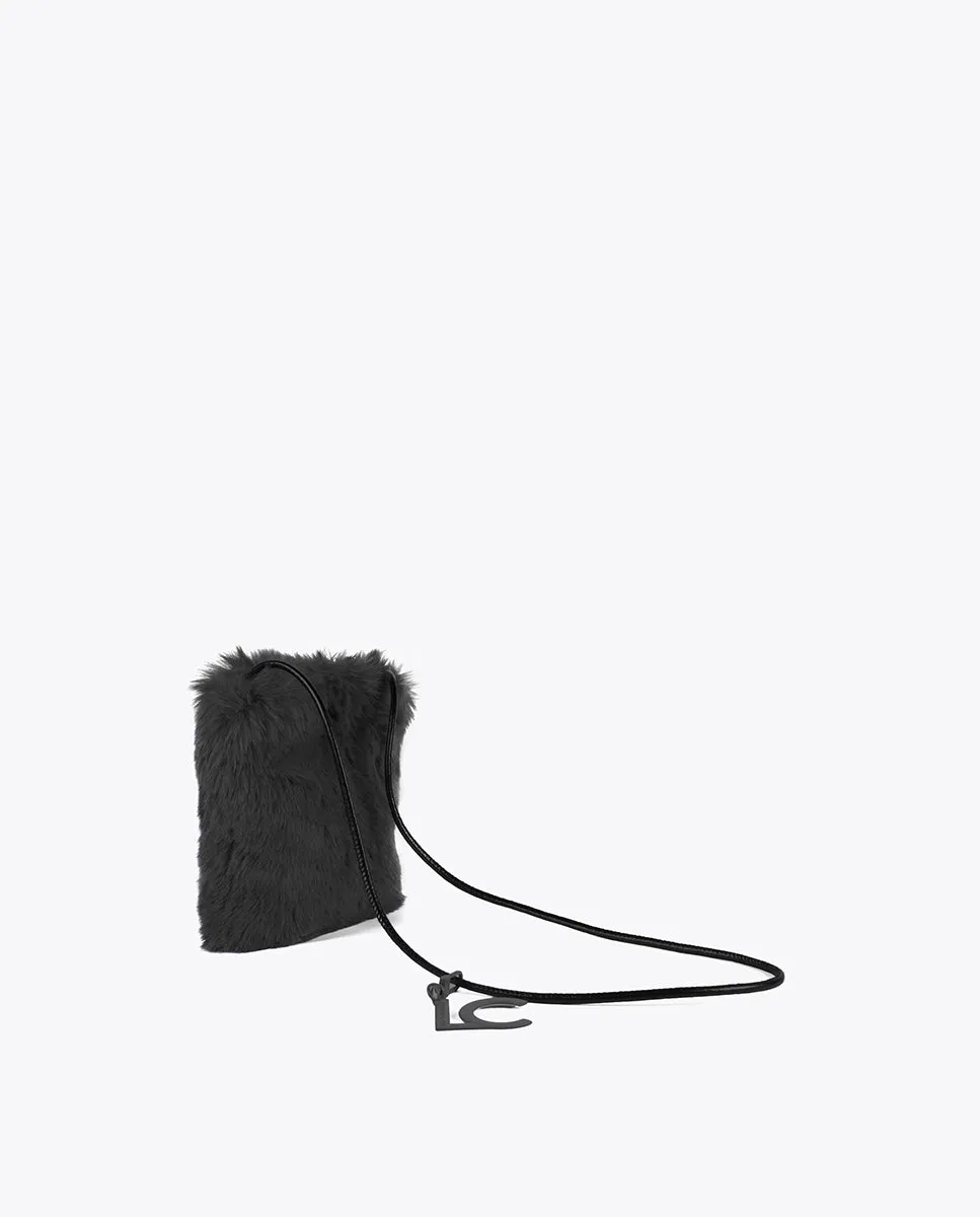 Faux fur crossbody bag