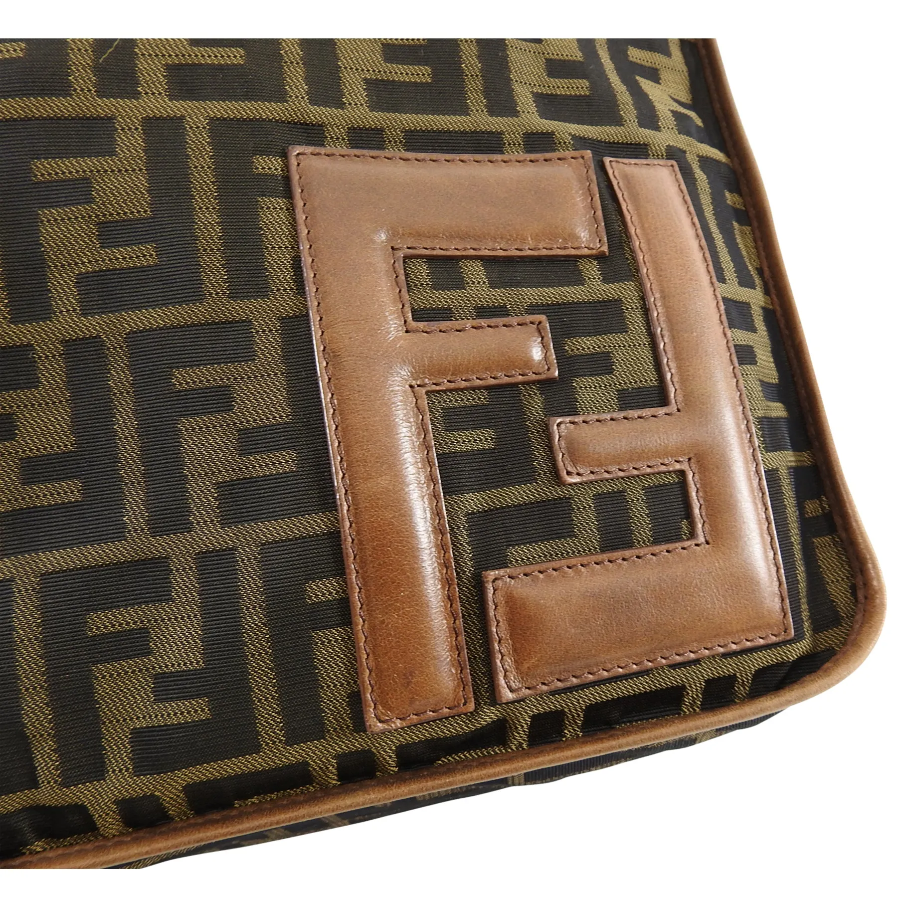 Fendi Vintage FF Zucca Logo Large Crossbody Messenger Bag