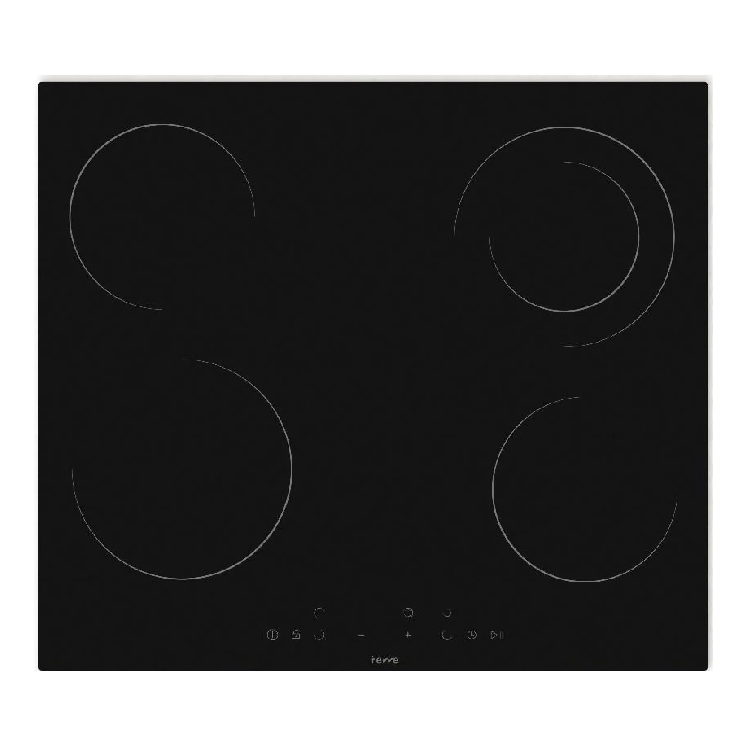 Ferre Built In Hob – 4 Hot Plate 60Cm Black Galss Ms163