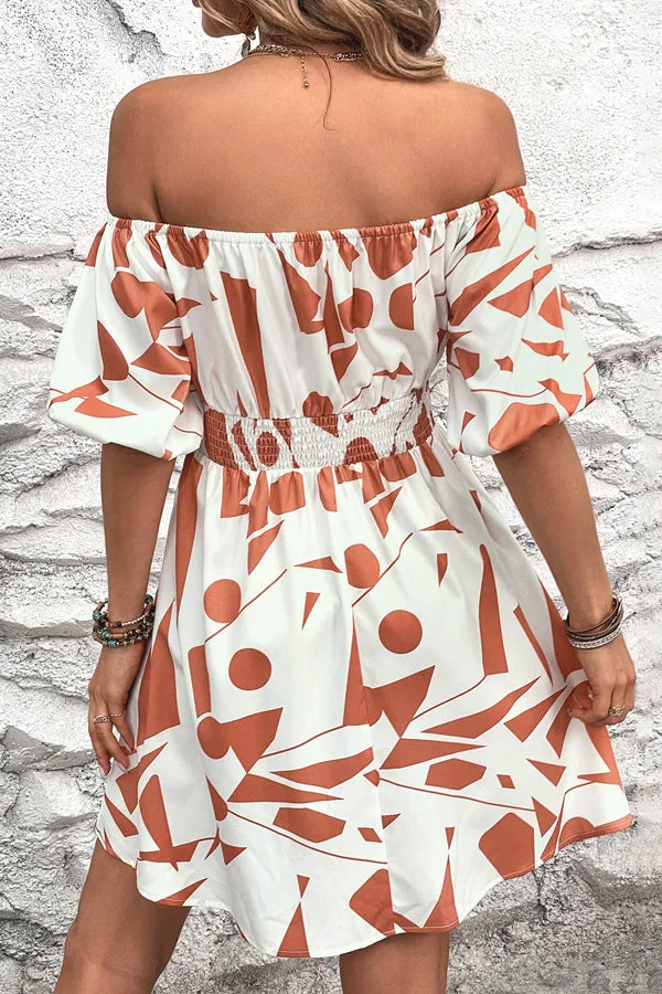 Floral Print Graceful Strapless Mini Dress