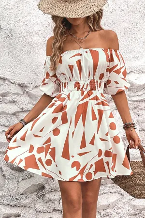 Floral Print Graceful Strapless Mini Dress