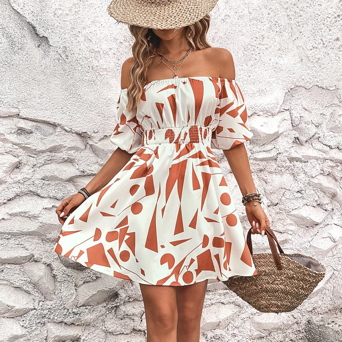 Floral Print Graceful Strapless Mini Dress