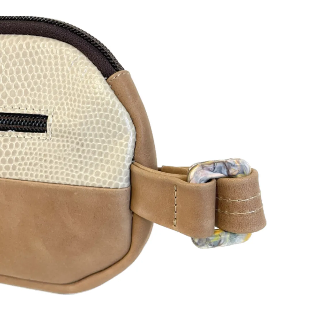 Folk Blondie Repurposed Leather Banana Crossbody Bag