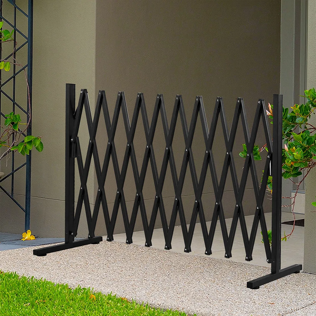 Garden Gate Security Pet Baby Fence Barrier Safety Aluminum Indoor Outdoor - Black