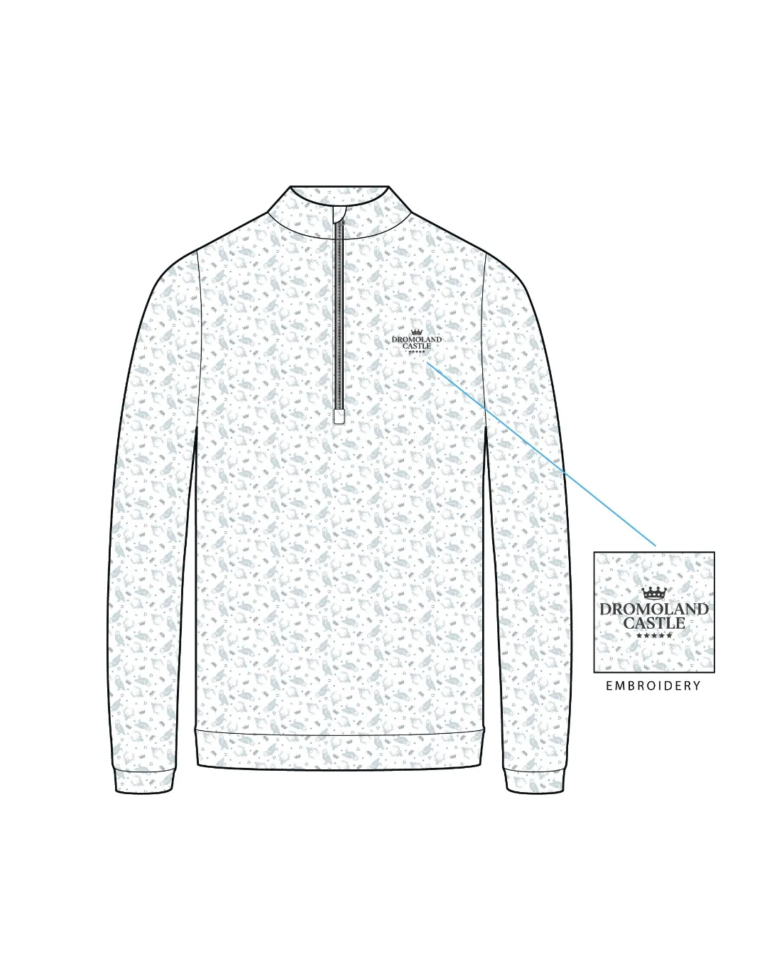 Gents Forest Animals Quarter Zip